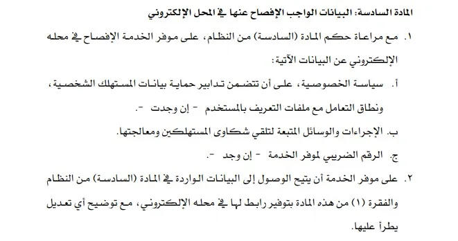 نظام التجارة الالكترونية: شرح أهم البنود والتفاصيل 2024 6 نظام التجارة الالكترونية